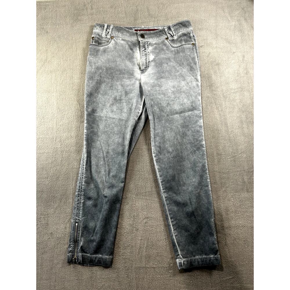Barbara Lesser Fibers Acid Wash Grey Pants Jeans Size 6‎ Cropped (25" inseam)